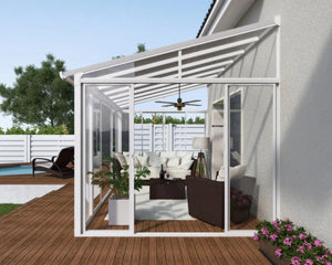 SanRemo™ 10 ft. x 10 ft. Solarium Patio Enclosure White Frame Translucent Roof | Palram-Canopia