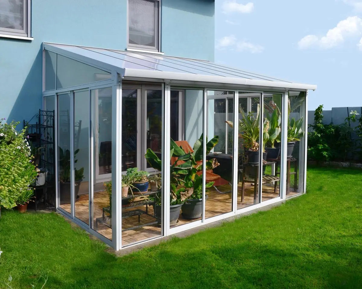 SanRemo™ 10 ft. x 14 ft. Solarium Patio Enclosure White Frame White Roof | Palram-Canopia Solarium Canopia by Palram   