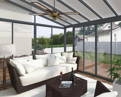 SanRemo™ 10 ft. x 10 ft. Solarium Patio Enclosure Grey Frame Translucent Roof | Palram-Canopia Solarium Canopia by Palram   