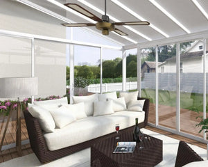 SanRemo™ 10 ft. x 10 ft. Solarium Patio Enclosure White Frame Translucent Roof | Palram-Canopia