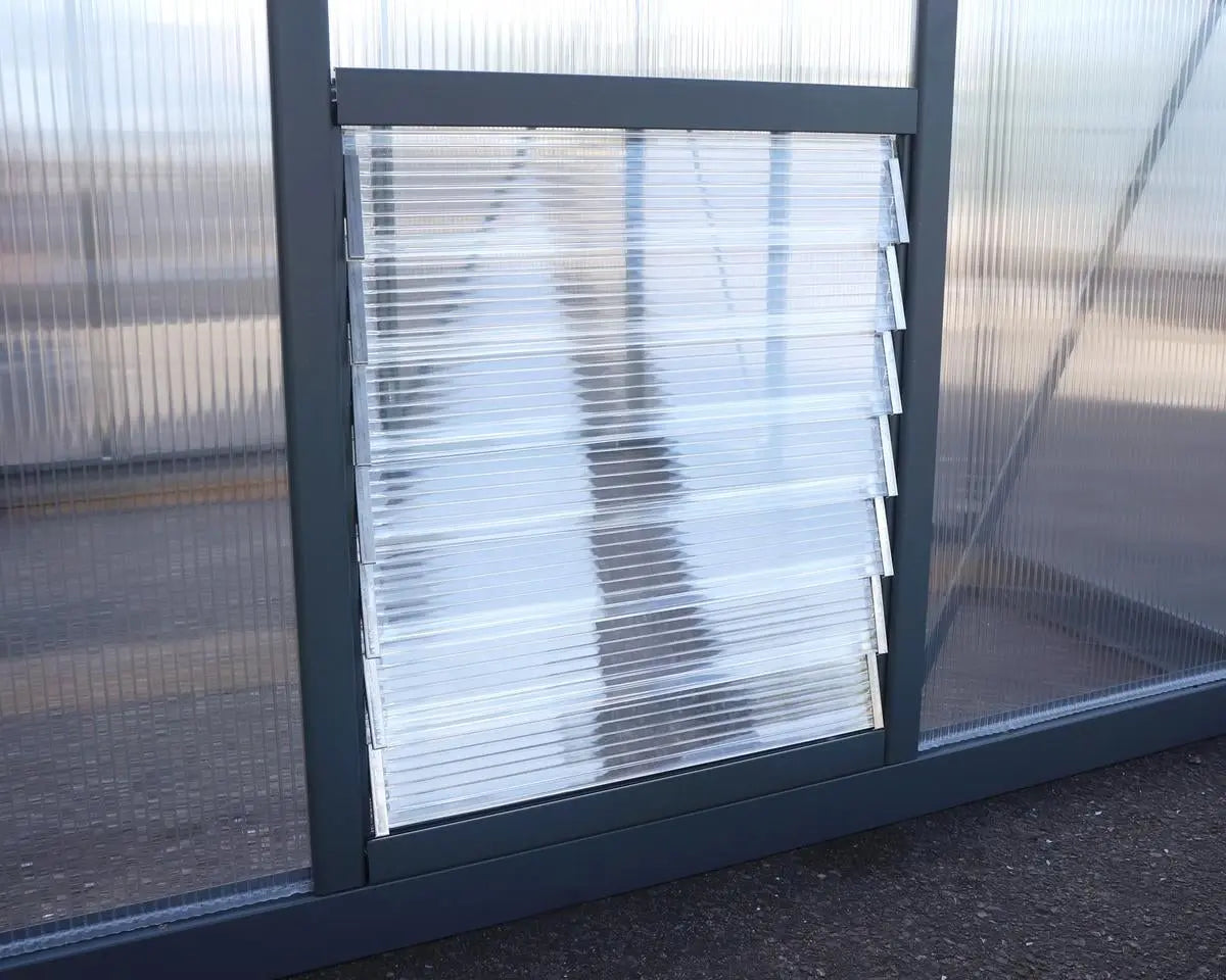 Glory® 6 ft. × ft. 8 Greenhouse with 10mm Twinwall Glazing | Palram-Canopia - Side Louver window