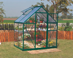 Hybrid™ 6 ft. x 4 ft. Greenhouse Clear & Twin Wall Green Frame | Palram-Canopia