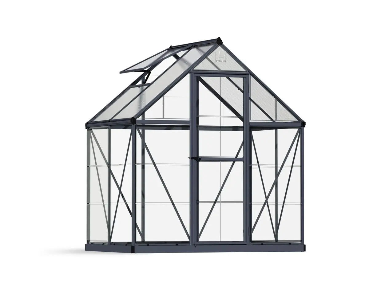 Hybrid™ 6 ft. x 4 ft. Greenhouse Clear & Twin Wall Grey Frame | Palram-Canopia 6' Wide Hybrid Canopia by Palram   