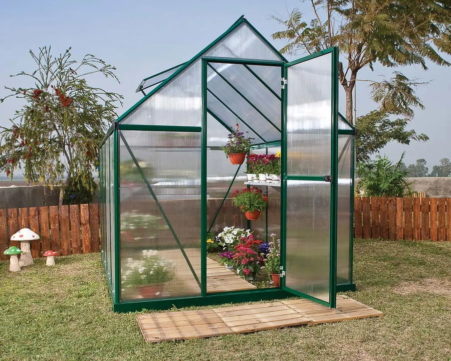 Mythos® 6 ft. x 8 ft. Greenhouse Twin Wall Green | Palram-Canopia