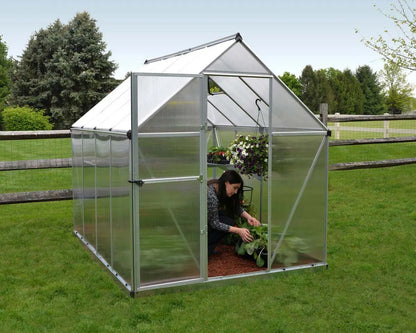 Mythos® 6 ft. x 8 ft. Greenhouse Twin Wall Silver | Palram-Canopia 6' Wide Mythos Canopia by Palram   
