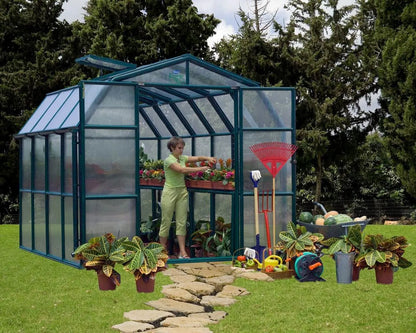 Prestige® ~8 ft. x 8 ft. Twin-Wall Panels Greenhouse | Rion by Palram-Canopia 8' Wide Prestige with MOUNTING BASE Canopia by Palram   