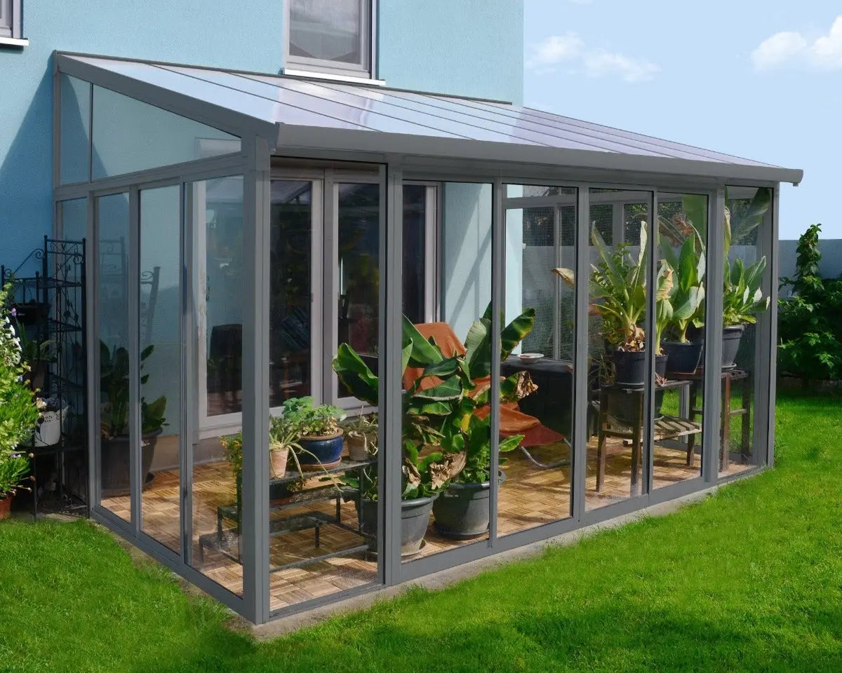 SanRemo™ 10 ft. x 14 ft. Solarium Patio Enclosure Grey Frame Translucent Roof | Palram-Canopia Solarium Canopia by Palram   