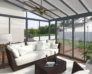 SanRemo™ 10 ft. x 18 ft. Solarium Patio Enclosure Grey Frame Translucent Roof | Palram-Canopia