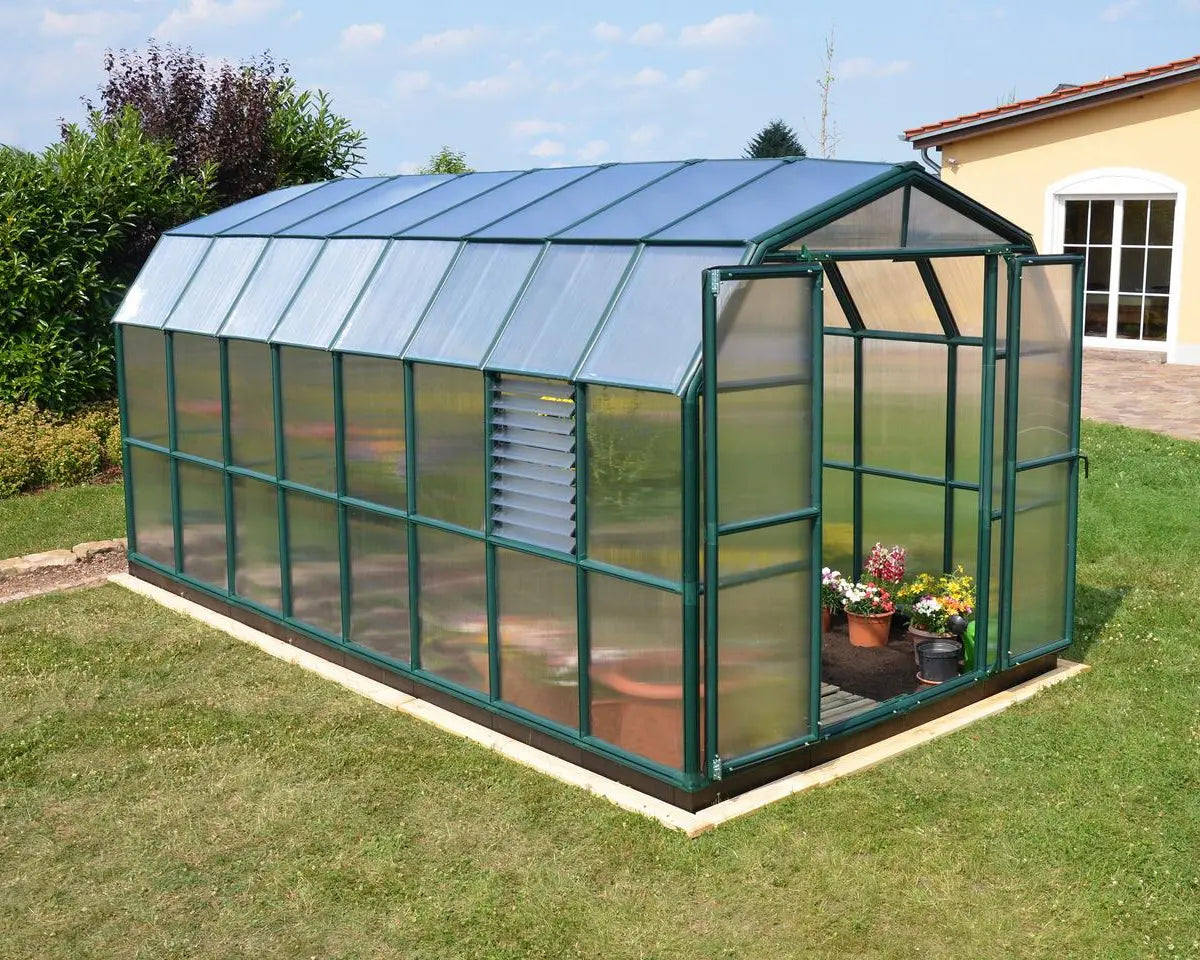 Prestige® ~8 ft. x 16 ft. Twin-Wall Panels Greenhouse | Rion by Palram-Canopia 8' Wide Prestige with MOUNTING BASE Canopia by Palram   