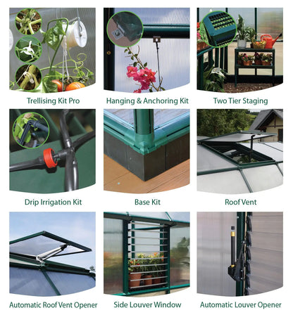 Prestige® ~8 ft. x 20 ft. Twin-wall Panels Greenhouse | Rion by Palram-Canopia 8' Wide Prestige with MOUNTING BASE Canopia by Palram   