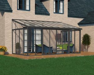 SanRemo™ 10 ft. x 18 ft. Solarium Patio Enclosure Grey Frame Translucent Roof | Palram-Canopia